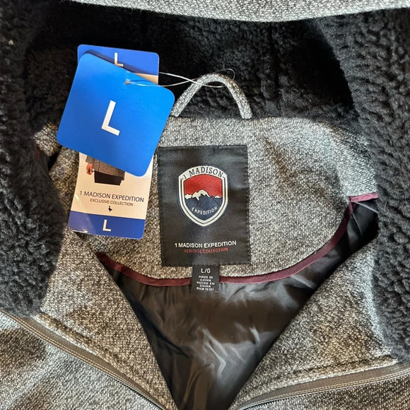 1 Madison Expedition Ladies' Knit Sherpa Lined Hooded Jacket size Large - Picture 5 of 5